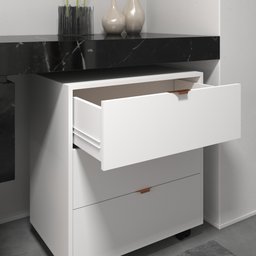 Gaveteiro Multiuso 3 Gavetas Organizador Branco com Rodízio Office Escritório - 4