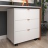 Gaveteiro Multiuso 3 Gavetas Organizador Branco com Rodízio Office Escritório - 1