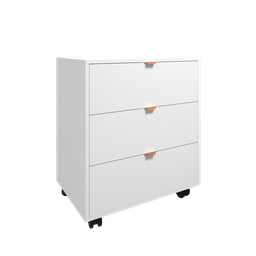 Gaveteiro Multiuso 3 Gavetas Organizador Branco com Rodízio Office Escritório - 6