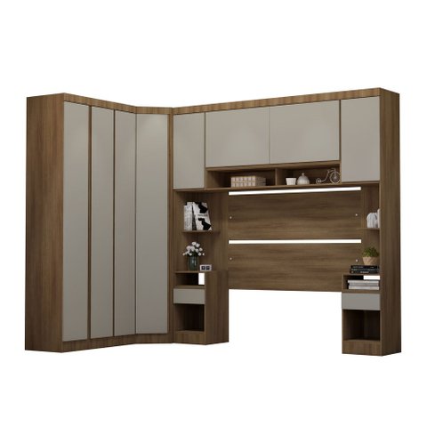 Guarda Roupa Dormitório Modulado Veneza Casal 1,38 m Canto Luciane M06:Arenas