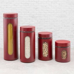 Jogo De Potes Porta Mantimentos Ana Maria Braga 4pc Vermelho - 1 Jogo De Potes Porta Mantimentos Ana Maria Braga 4pc Vermelho - 1