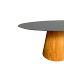 Ver imagem 2 de Mesa de Jantar Cone Oval 130x90 Cm Tampo Laca Preta Base Freijó Personal Moveis Design Mesa de Janta