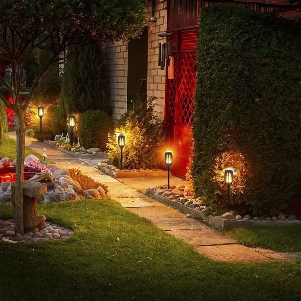 TOCHA LANTERNA LUMINÁRIA LED COM LÂMPADA COLORIDA GIRATÓRIA JARDIM - 4