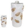 Vaso Decorativo Cerâmica Branco e Dourado 28x14x14cm - 3