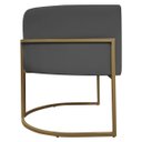 Ver imagem 6 de Poltrona Decorativa Recepção Luna Tecido Sintético Cores Base de Ferro Dourada