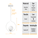 Ver mais imagens de Kit 2 Pendentes On Loop Branco com Globo de Vidro Branco