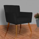 Ver imagem 4 de Poltrona Decorativa Onix Suede Rosa - DS Estofados - Preto
