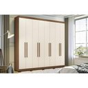 Ver imagem 1 de Guarda Roupa 8 Portas e 4 Gavetas C/ Pés Master New 8.4 Jatobá/areia - Santos Andirá