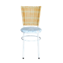 Ver imagem 3 de 4 Cadeiras para Mesa Branca Hawai Palha com Assento Floral:floral Gelo