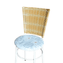 Ver imagem 5 de 4 Cadeiras para Mesa Branca Hawai Palha com Assento Floral:floral Gelo