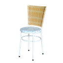 Ver imagem 2 de 4 Cadeiras para Mesa Branca Hawai Palha com Assento Floral:floral Gelo