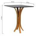 Ver imagem 2 de Mesa Bistrô Valencia Quadrada MDF Laqueado Amêndoa e Preto Decorise