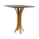 Ver imagem 1 de Mesa Bistrô Valencia Quadrada MDF Laqueado Amêndoa e Preto Decorise