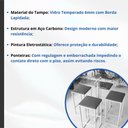 Ver imagem 3 de Conjunto Mesa Alta Bar Bistrô Quadrada Vidro 4 Bancos Estofado Don Castro Decor