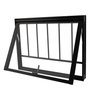 Janela Maxim Ar - Banheiro / Lavanderia 80x60 - Black Modular - Com Grade - Preta - CRV - 1