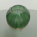 Ver imagem 2 de Vaso Decorativo Enfeite Planta Folhas com Suporte Metal Vidro 28x20x20cm Verde