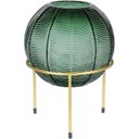 Ver imagem 1 de Vaso Decorativo de Vidro Verde 28x20x20cm Enfeite Sala Mesa Estante Aparador