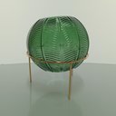 Ver imagem 3 de Vaso Decorativo Enfeite Planta Folhas com Suporte Metal Vidro 28x20x20cm Verde
