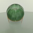 Ver imagem 5 de Vaso Decorativo Enfeite Planta Folhas com Suporte Metal Vidro 28x20x20cm Verde