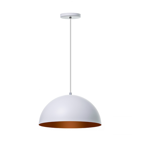 Lustre Pendente Interno Balcão Jantar Meia Lua 40 Cm Cor: Branco