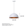 Lustre Pendente Interno Balcão Jantar Meia Lua 40 Cm Cor: Branco - 2