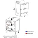 Ver imagem 3 de Balcão 2 Gavetas 70cm 5123 Sicília Multimóveis