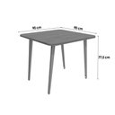 Ver imagem 5 de Conjunto Mesa Sala Jantar Iguaçu Tampo Madeirado 90x90cm e 4 Cadeiras Noruega Niquel Nogueira