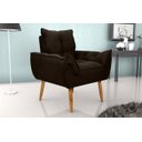 Ver imagem 2 de Poltrona Decorativa Opala Suede Azul:marrom