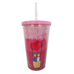 Copo Canudo 500 ML Duas camadas - Namorados - 1 Copo Canudo 500 ML Duas camadas - Namorados - 1