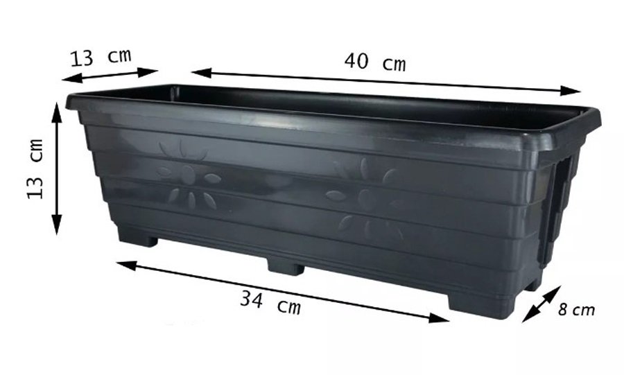 Kit 3 Vasos Jardineira Floreira 40 Cm para Suculentas Cactos Temperos Ervas Jardim - 2