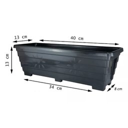 Kit 3 Vasos Jardineira Floreira 40 Cm para Suculentas Cactos Temperos Ervas Jardim - 2