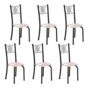 Ver imagem 1 de Kit 6 Cadeiras para Sala de Jantar Sara Preto/Botanic Bege