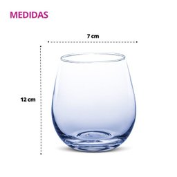 Kit 4 Jogos Copos Vidro Viena Luxo Redondo 450ml Azul - 2 Kit 4 Jogos Copos Vidro Viena Luxo Redondo 450ml Azul - 2