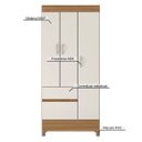 Ver imagem 5 de Guarda Roupa Solteiro 3 Portas e 2 Gavetas Wind - Amêndola Touch/off White