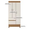 Guarda Roupa Solteiro 3 Portas e 2 Gavetas Wind - Amêndola Touch/off White - 5
