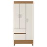 Guarda Roupa Solteiro 3 Portas e 2 Gavetas Wind - Amêndola Touch/off White - 7