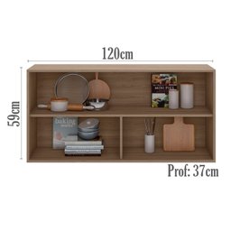 Armario Aereo 2 PT De Vidro 120CM 12545 Oak PLN - 3