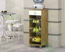 Ver imagem 3 de Armário Fruteira Talita 1 Gaveta e 3 Cestos Castanho/branco