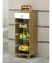 Ver imagem 2 de Armário Fruteira Talita 1 Gaveta e 3 Cestos Castanho/branco