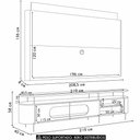 Ver imagem 3 de Painel Tv 85 Pol e Rack Bancada Dalya Off/castanho H01 - Mpozenato