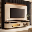 Ver imagem 1 de Painel Tv 85 Pol e Rack Bancada Dalya Off/castanho H01 - Mpozenato
