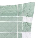 Ver imagem 2 de Kit Cobre Leito Colcha Belle Casal Padrão Estampado Dupla Face 400 Fios 3 Peças Quadriculado Verde