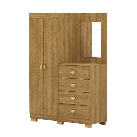 Cômoda Roupeiro Cristal com Espelho para Quarto - Nature Vila Rica