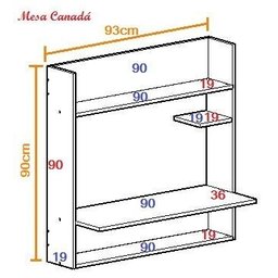 Mesa Notebook Suspensa, Mesa de Parede, Mesa Estudos Canadá - 2