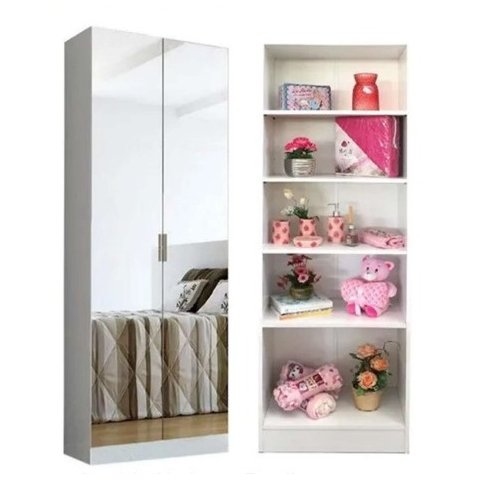 Sapateira Magia com Portas Espelhadas Branca