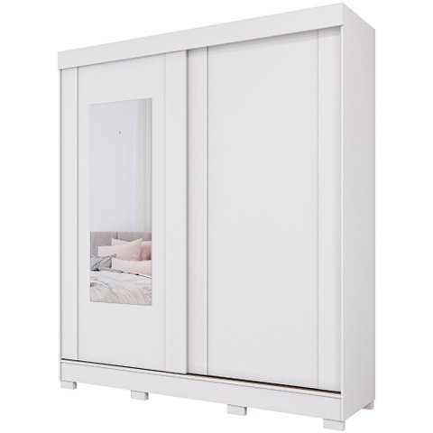 Guarda Roupa Maragogi 2 Portas Correr Kit Espelho Mdf