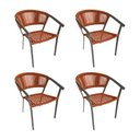 Ver imagem 1 de Kit 4 Cadeiras Gourmet Corda Náutica Laranja Terracota Base Alumínio Sofia Linha Plus