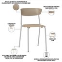 Ver imagem 3 de Kit 04 Cadeiras Empilhável Fixa Atom F02 Base Aço Cinza Nude - Lyam Decor