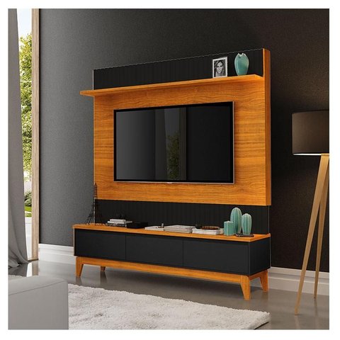 Painel para Tv Ambiente Antalya Freijó Preto - Luapa