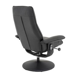 Kit 2 Poltronas de Massagem Reclinável e Giratória Detroit com Apoio de Pés Pu Preto G56 - Laura - 2